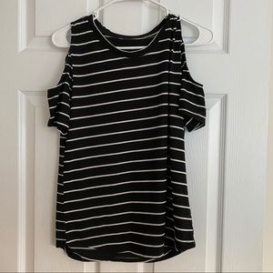 Striped off the shoulder too